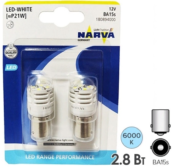 Комплект светодиодных ламп P21 LED NARVA, 18089
