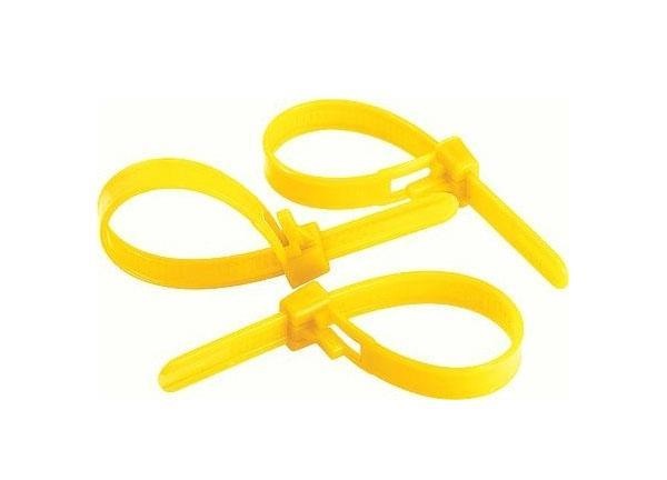 хомут платиковый желтый многоразовый