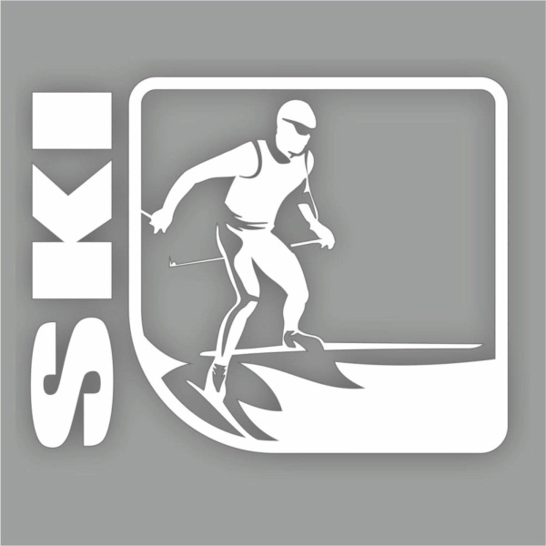 Наклейка лыжи-спорт